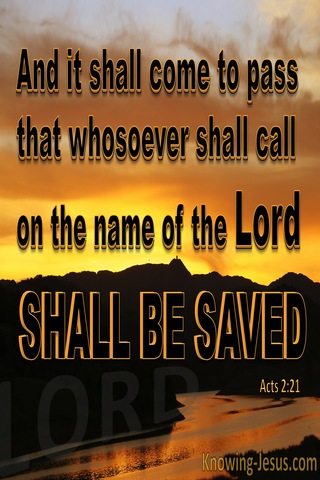 Acts 2:21 Whoever Calls On The Name Of The Lord Will Be Saved (orange)